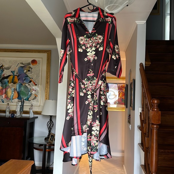 🌺 Pretty Gracia Floral High Lo Dress Sz M - Picture 3 of 10